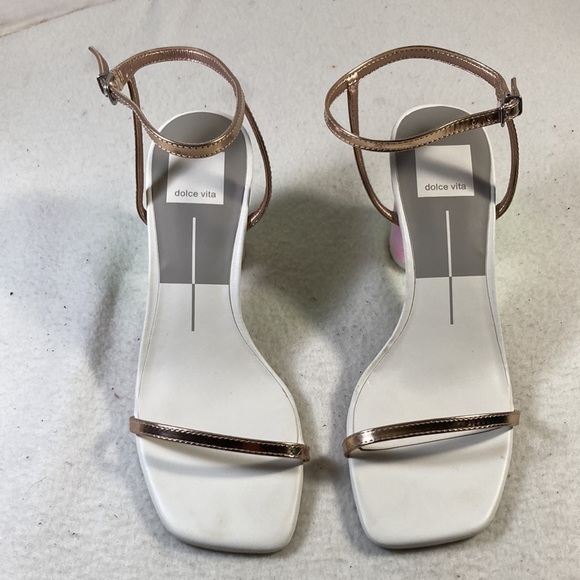 Dolce Vita Woman’s Neomey Rose Gold & Iridescent Heels Sandals - Picture 2 of 7